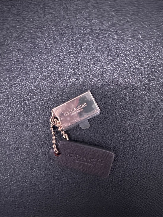 Coach Handbags - NWOT Coach Black Leather Tag with Gold-Tone Coach Charm